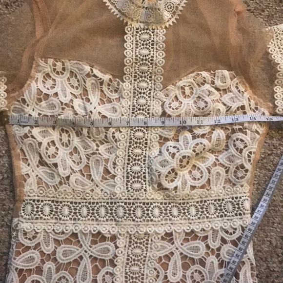 Crochet & Mesh Body con Dress - Picture 7 of 7